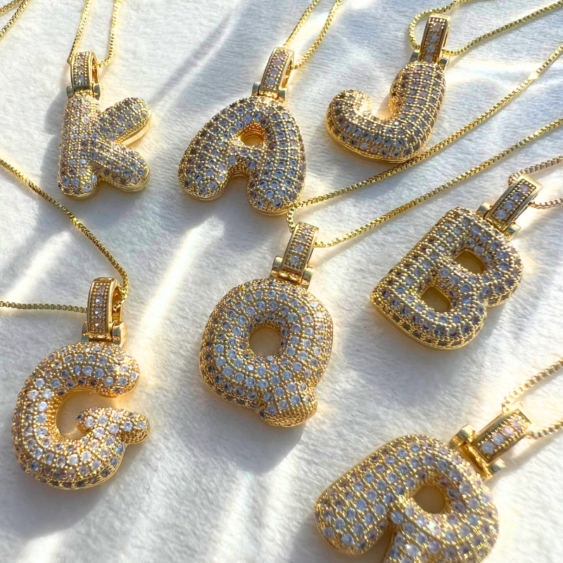Bubble Initial Necklace